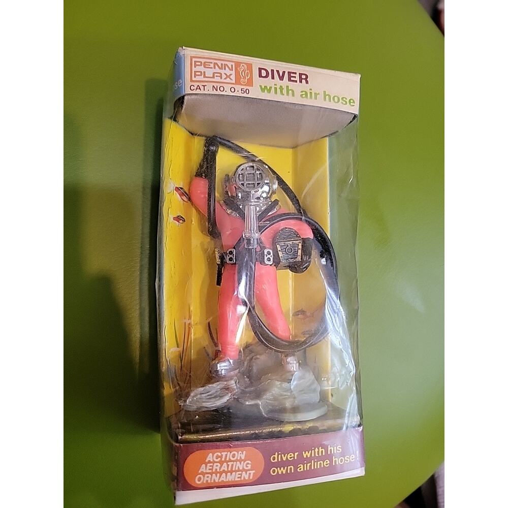 Vintage Penn Plax 1970s Diver with air Hose Aquarium Fish Tank New